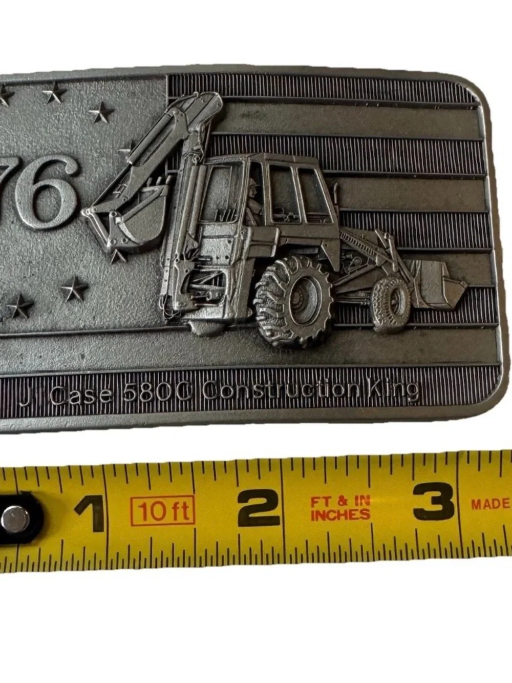 Vintage Case 580C Construction King Belt Buckle 1976 Bicentennial Limited